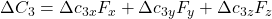  \Delta C_3 = \Delta c_{3x} F_x + \Delta c_{3y} F_y + \Delta c_{3z} F_z 